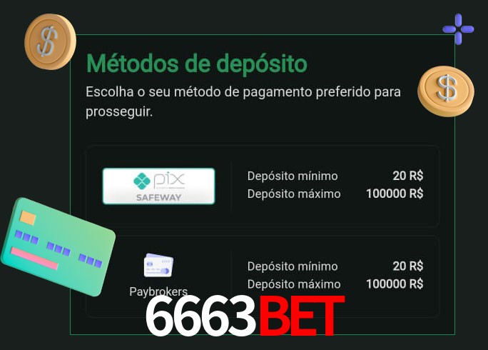 O cassino 6663bet oferece uma grande variedade de métodos de pagamento
